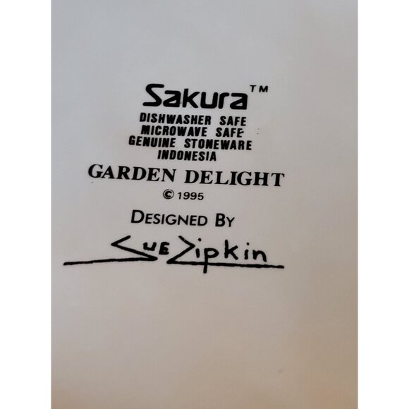 Sakura Garden Delight 1995 Stoneware Plate By Sue Zipki Vegetables Vtg 8.5" - Picture 2 of 7